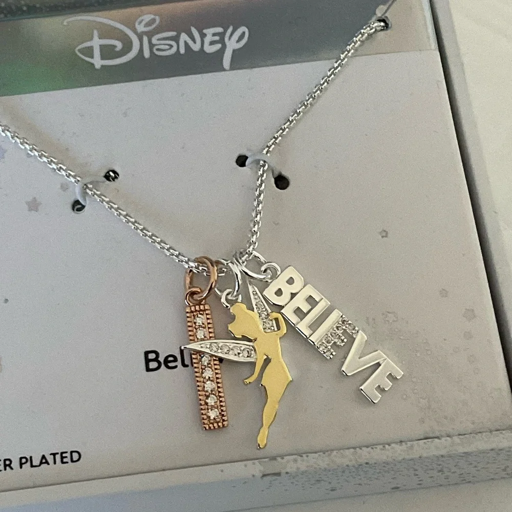 Disney Classics Jewelry | Tinker Bell “Believe” | Tri-Tone Pendant Necklace - Picture 12 of 13